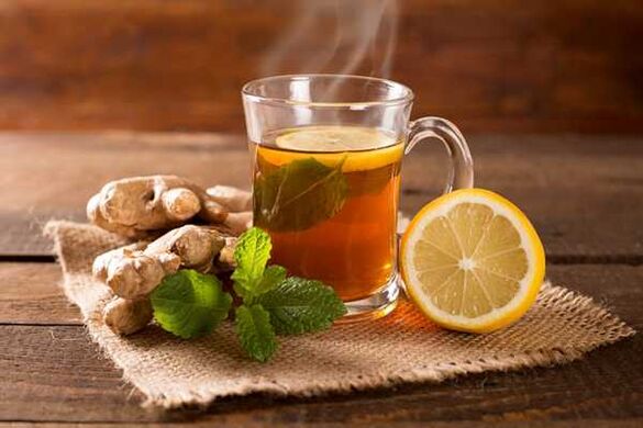 Delicious tea with ginger, mint and lemon strengthens men's sexual energy