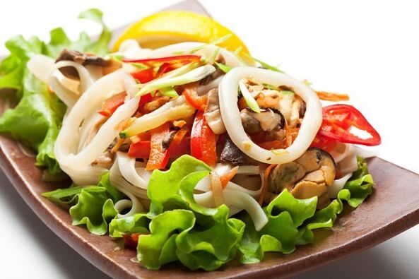 Seafood Salad with Ginger Based Dressing is a healthy dish that boosts potency